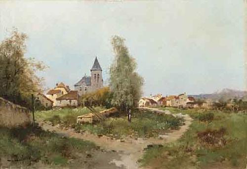 Eugene Galien-Laloue The path outside the village oil painting picture